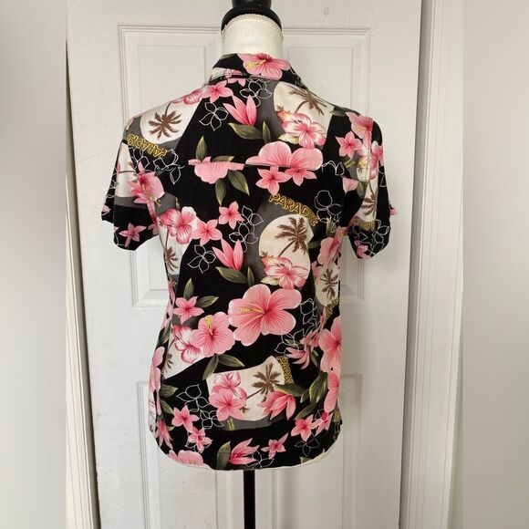 80s/ 90s Caribbean Joe Hawaiian Shirt with Coconut Buttons - Picture 7 of 10